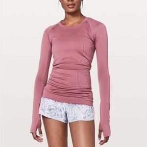 EUC Lululemon Size 8 Swiftly Tech Pink Long Sleeve Women's Top